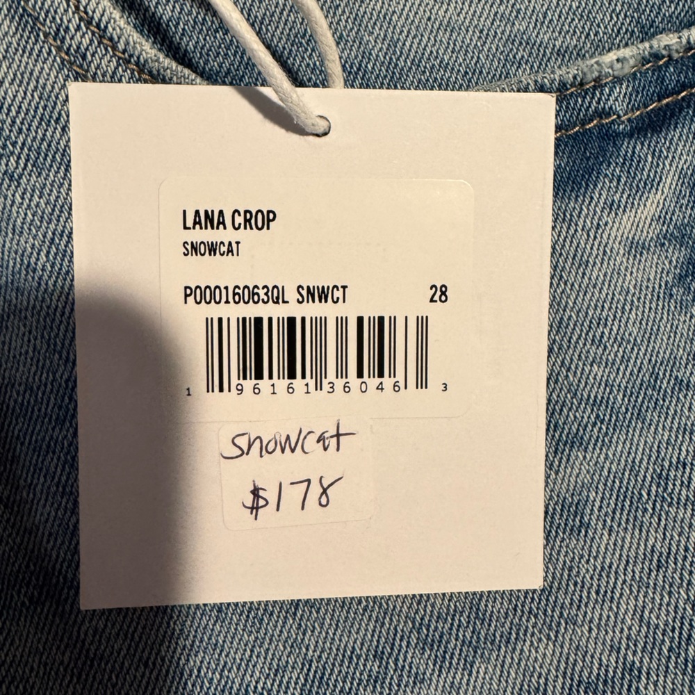 pistola Light Wash Wide Leg Crop Jeans in Snowcat - Picture 7 of 9